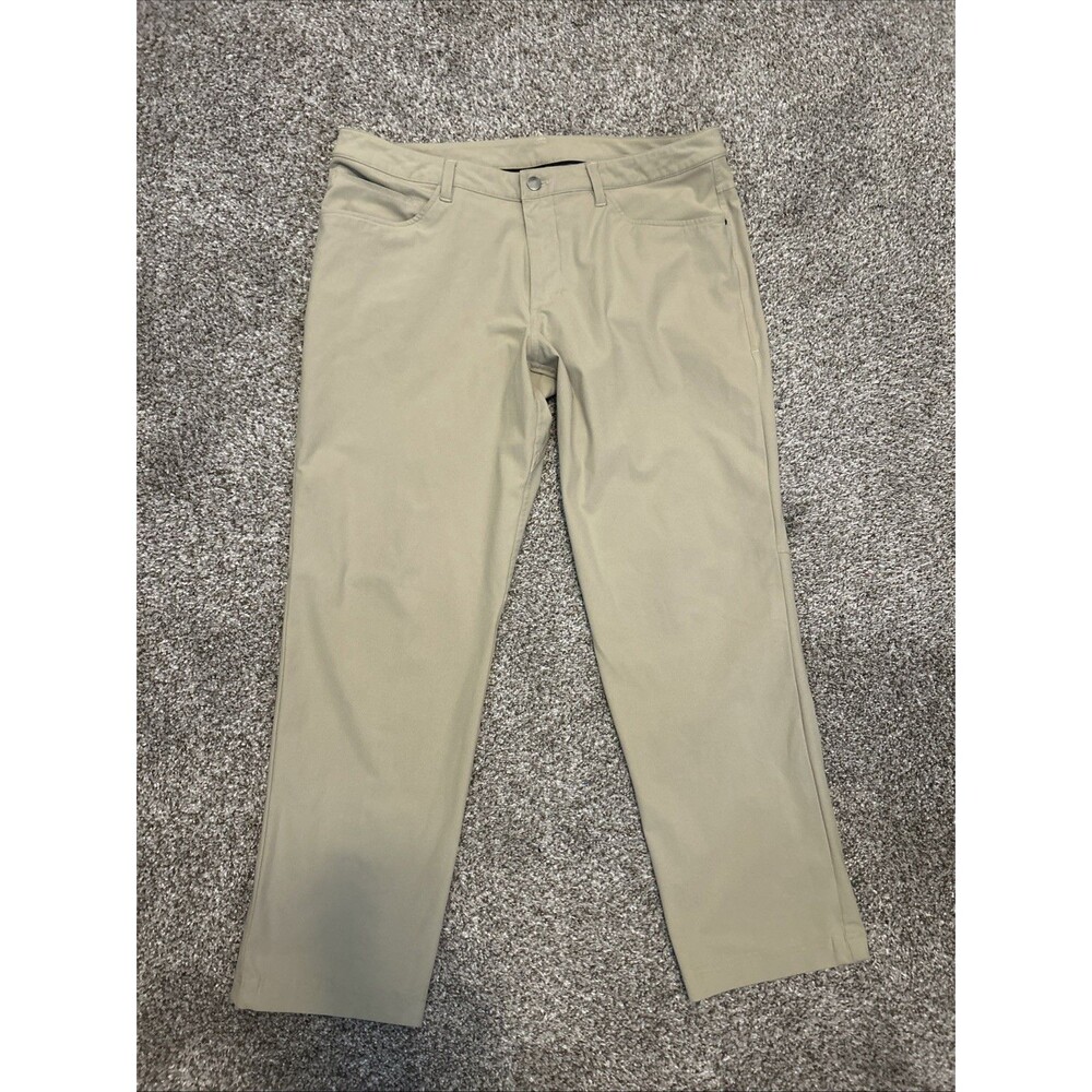 Lululemon ABC Pants Mens 36x32 Brown Tan Khaki Stretch Performance Chino Golf